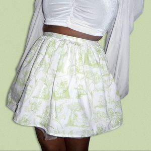 Green and White Fairycore Tutu Mini Skirt